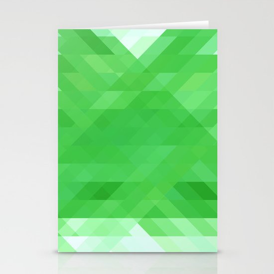 Green Geometrics Stationery Cards
