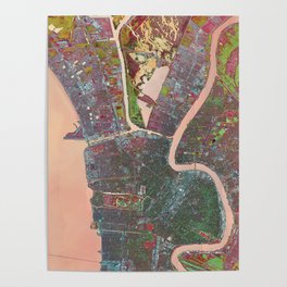 A Map of Vibrant New Orleans Poster