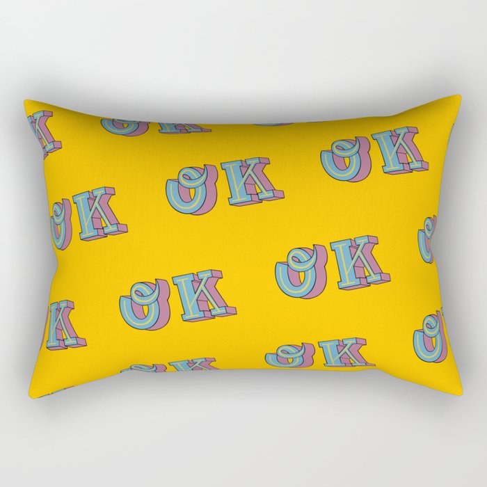 OK Letter Pattern Rectangular Pillow