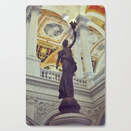 Great Hall in Thomas Jefferson building of Library of Congress | Washington DC | Bronze statue with lantern  Cutting Board