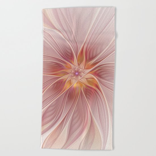 Soft Summer Dream, Fantasy Flower Beach Towel
