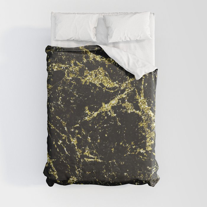 Black and Gold Marble Duvet Cover