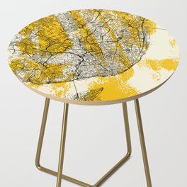 Lisbon, Portugal - Map Drawing - Yellow Side Table