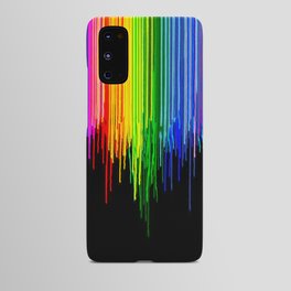 Rainbow Paint Drops on Black Android Case