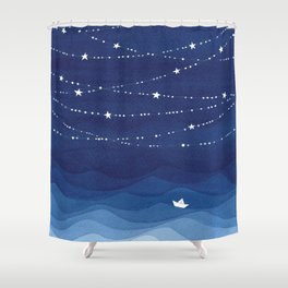 Garland of Stars IV, night sky Shower Curtain