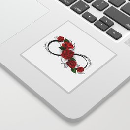Infinity Symbol with Red Roses Sticker