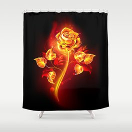 Fire Rose Shower Curtain