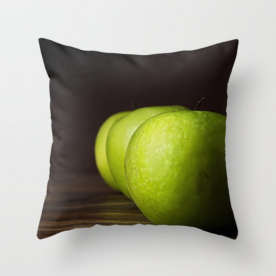 Little Green apples Throw Pillow