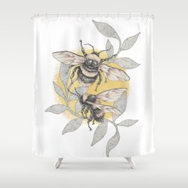 Wild Bees Shower Curtain