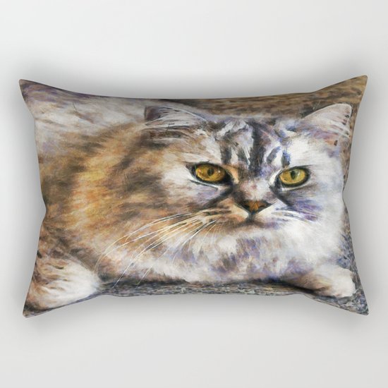 Brown Cat Rectangular Pillow