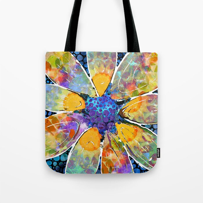 Whimsical Colorful Flower Art - Extrovert Tote Bag