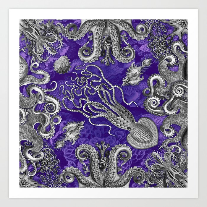 The Kraken (Purple, Square, Alt) Art Print