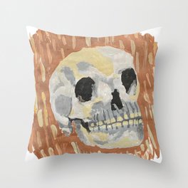 I Want To Live- Skull Painting Throw Pillow
