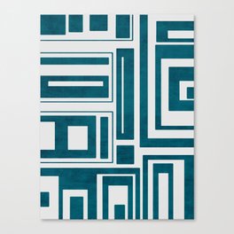 Modern Teal Abstract Simple Geometric Canvas Print