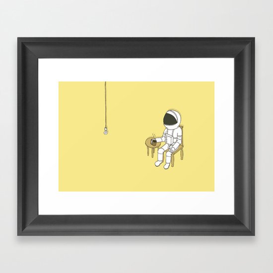 Spaceman waiting Framed Art Print