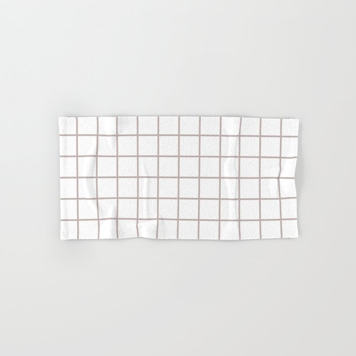 Grid Pattern Beige Hand & Bath Towel