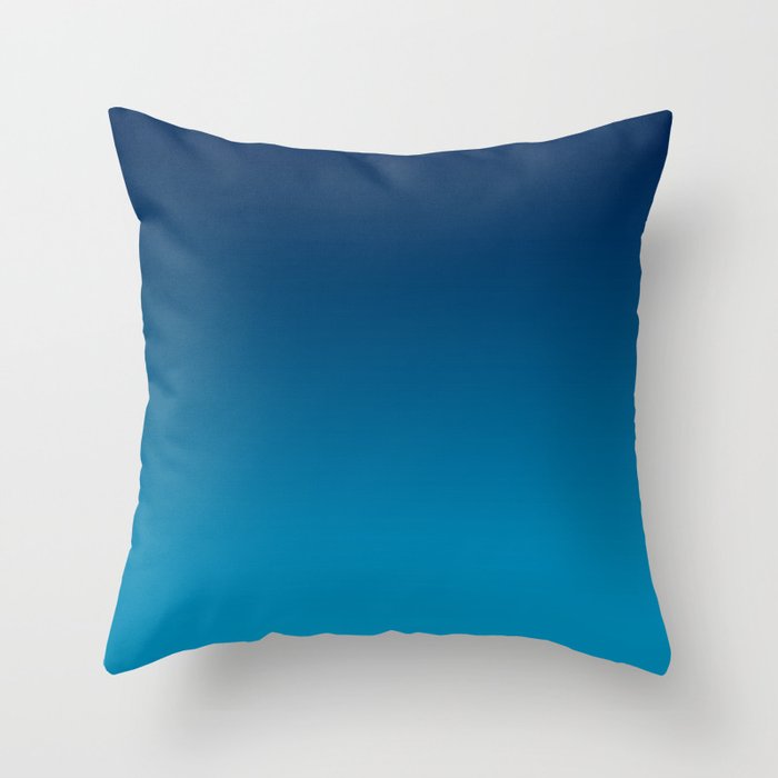 Ombre Blue Hawaii Ocean Gradient Duotone Throw Pillow