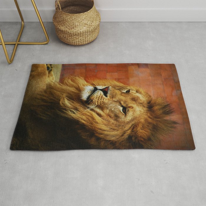 Lion Portrait (Color) Rug