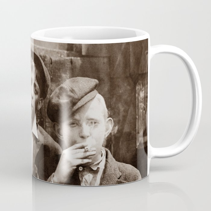 Newsboys Smoking - 1910 Child Labor Photo Coffee Mug