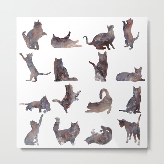Cats Pattern Metal Print