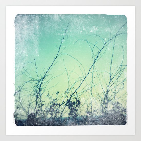 sea plants (teal) Art Print