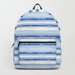 Watercolor Silent Sea Blue Stripes Backpack