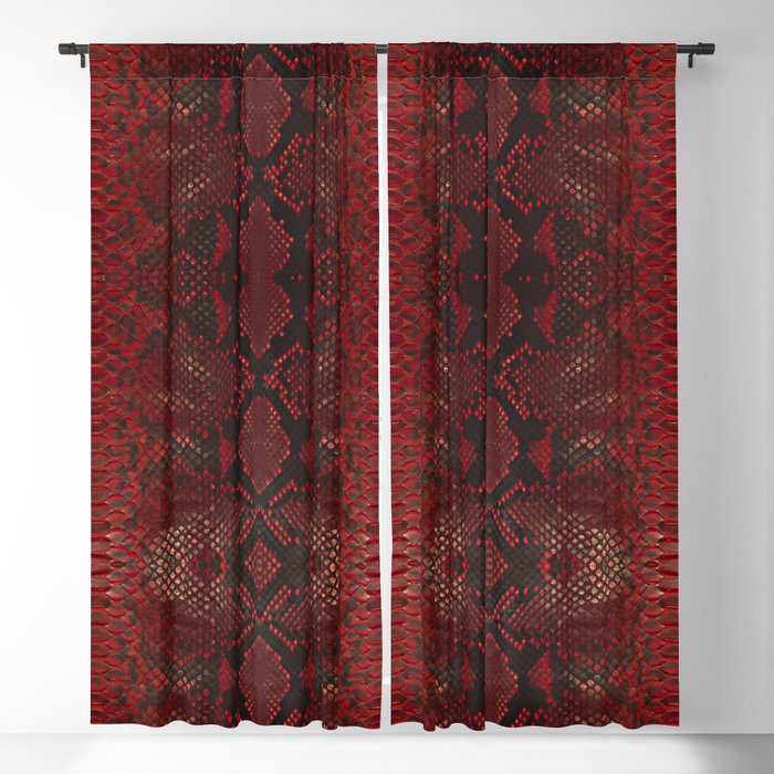 Red Python Snakeskin pattern Blackout Curtain