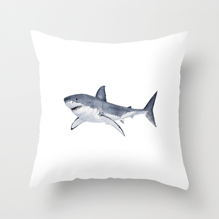 GREAT WHITE SHARK Throw Pillow