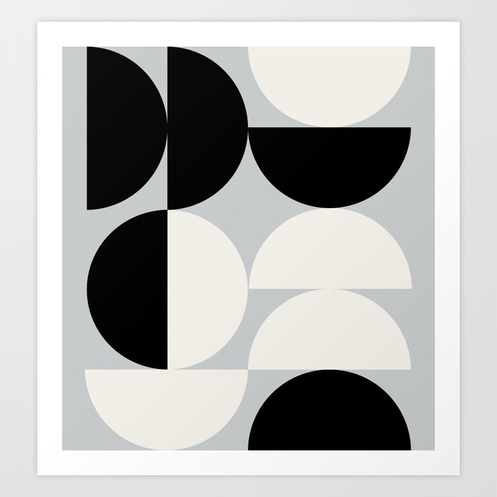 Abstraction_NEW_SHAPE_BLACK_WHITE_POP_ART_0905A Art Print by forgetme ...