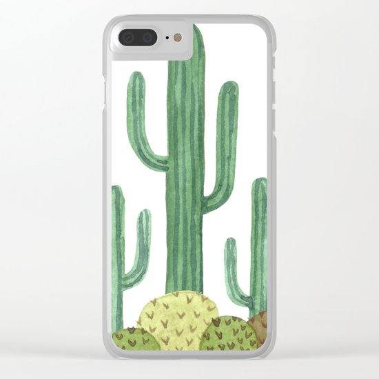 Classic Desert Cactus Clear iPhone Case