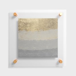 Geometrical ombre glacier gray gold watercolor Floating Acrylic Print