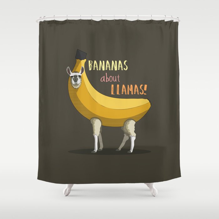 Bananas About Llamas! Shower Curtain