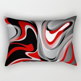 Liquify - Red, Gray, Black, White Rectangular Pillow