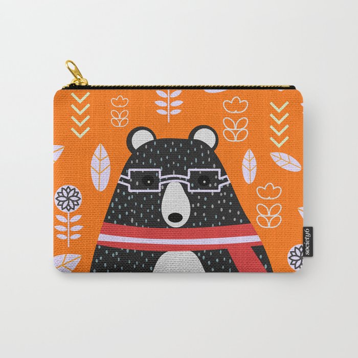 Bear in floral rain Carry-All Pouch