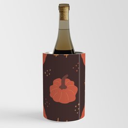 Halloween Pumpkin Hand Drawn Seamless Pattern Wine Chiller