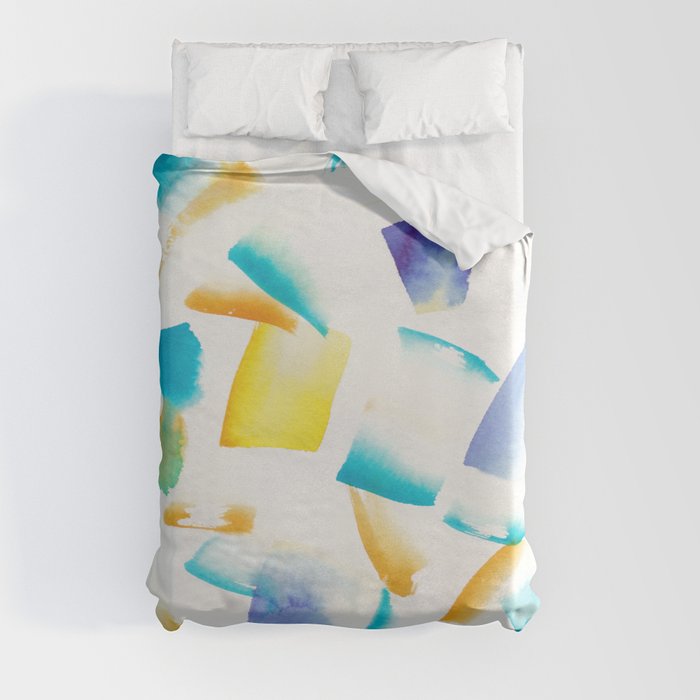 180719 Koh-I-Noor Watercolour Abstract 38 | Watercolor Brush Strokes Duvet Cover
