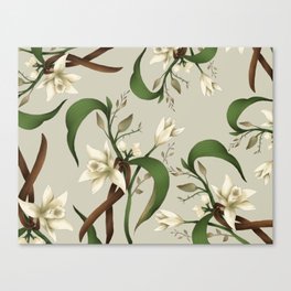 Botany Art Pattern - Vanilla Canvas Print