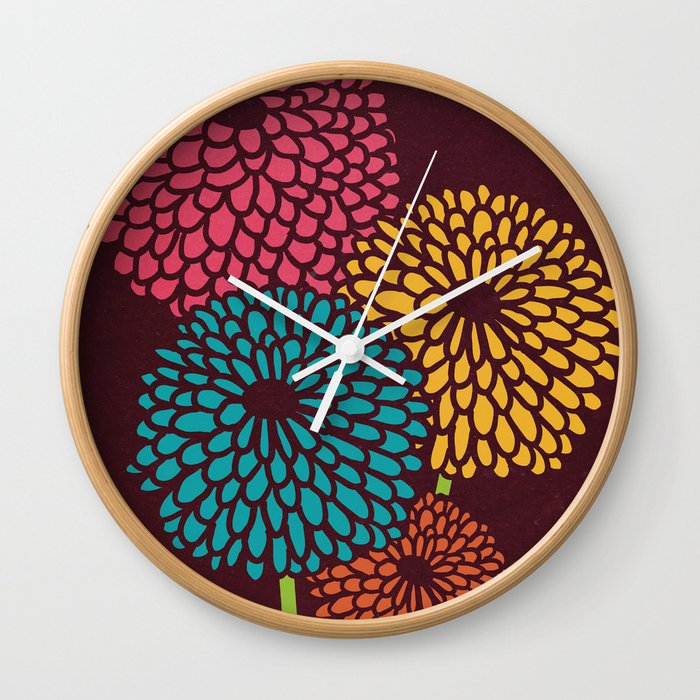 Still Life Chrysanthemum Wall Clock