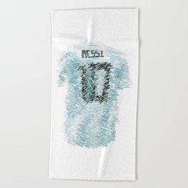 Argentina Lover Drawing Beach Towel