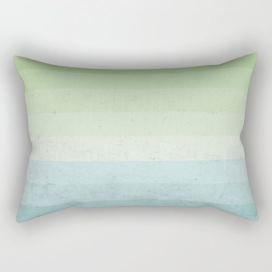 Fresh Cyan Lime Stripes Rectangular Pillow