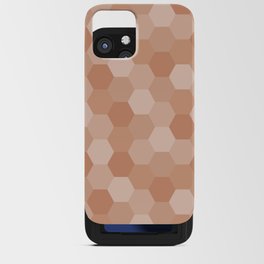 Brown Hexagon polygon pattern. Digital Illustration background iPhone Card Case