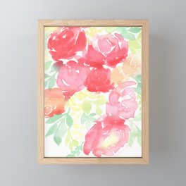 Red Blooms with Wattle Framed Mini Art Print