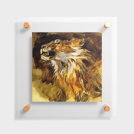 Portrait Of A Lion Acrylic Painting Floating Acrylic Print