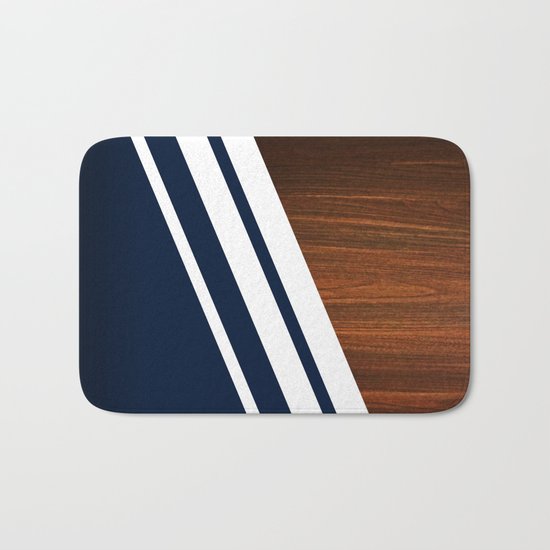 Wooden Navy Bath Mat