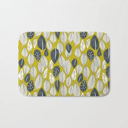 leaves and feathers chartreuse Bath Mat