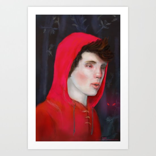 A Red Night Art Print