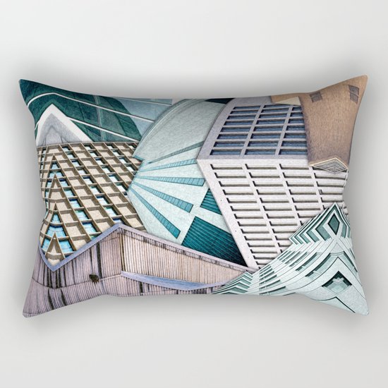 City Buildings Abstract Rectangular Pillow