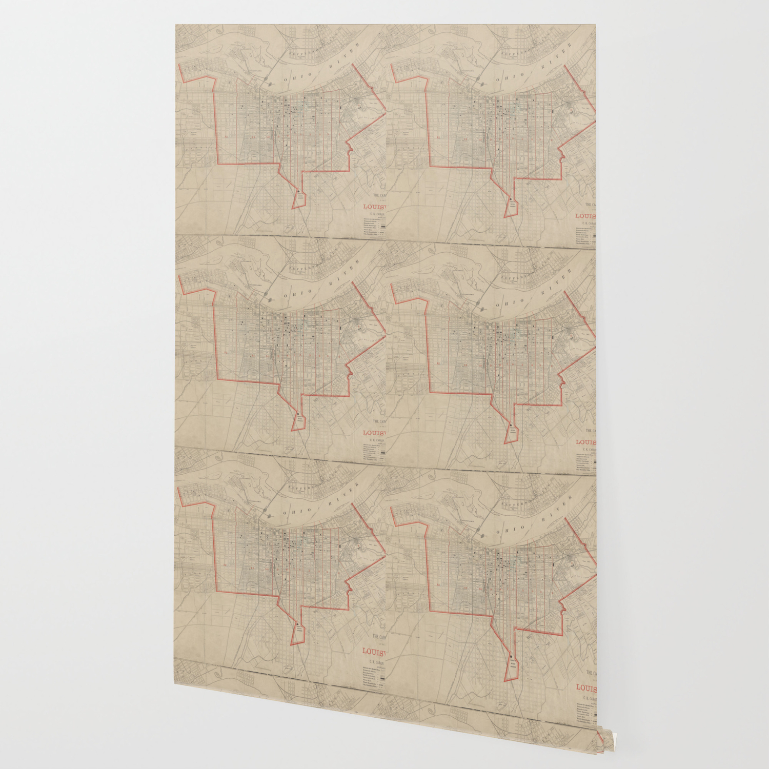 Vintage Map Of Louisville Ky 1880 Wallpaper By Bravuramedia