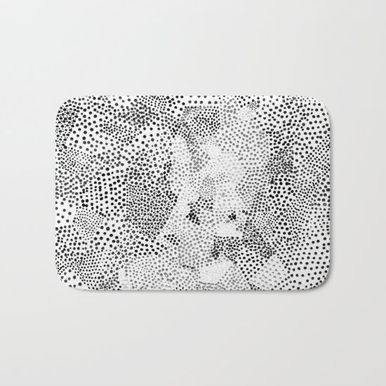 Dot Matrix BW | Abstract Geometric Bath Mat