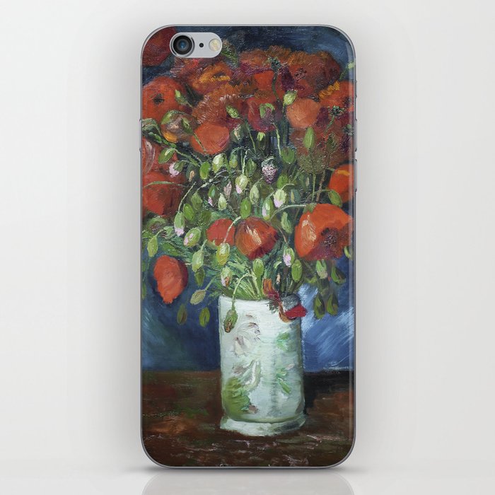 Impressionist Painting  Vase with Poppies (1886) By Vincent Van Gogh iPhone Skin